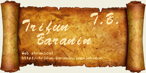Trifun Baranin vizit kartica